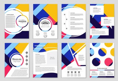 Soyut vektör düzen arka plan set. Sanat tasarım şablonu, liste, ön sayfa, mockup broşür Tema stili, afiş, fikir, kapak, kitapçık, baskı, el ilanı için kitap, boş, kartı, reklam, işareti, sayfa,, a4