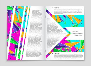 Soyut vektör düzen arka plan set. Sanat tasarım şablonu, liste, ön sayfa, mockup broşür Tema stili, afiş, fikir, kapak, kitapçık, baskı, el ilanı için kitap, boş, kartı, reklam, işareti, sayfa a4