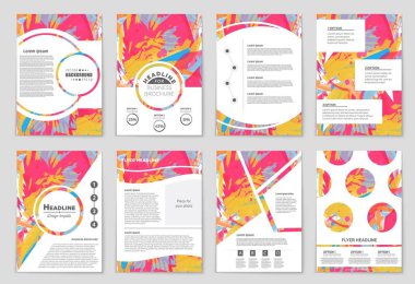 Soyut vektör düzen arka plan set. Sanat tasarım şablonu, liste, ön sayfa, mockup broşür Tema stili, afiş, fikir, kapak, kitapçık, baskı, el ilanı için kitap, boş, kartı, reklam, işareti, sayfa,, a4.