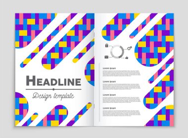 Soyut vektör düzen arka plan set. Sanat tasarım şablonu, liste, ön sayfa, mockup broşür Tema stili, afiş, fikir, kapak, kitapçık, baskı, el ilanı için kitap, boş, kartı, reklam, işareti, sayfa a4.