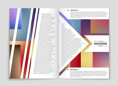 Soyut vektör düzen arka plan set. Sanat tasarım şablonu, liste, ön sayfa, mockup broşür Tema stili, afiş, fikir, kapak, kitapçık, baskı, el ilanı için kitap, boş, kartı, reklam, işareti, sayfa a4.