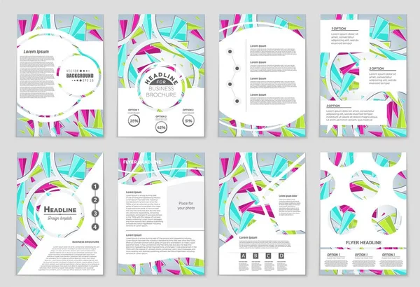 Soyut vektör düzen arka plan set. Sanat tasarım şablonu, liste, ön sayfa, mockup broşür Tema stili, afiş, fikir, kapak, kitapçık, baskı, el ilanı için kitap, boş, kartı, reklam, işareti, sayfa a4