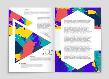Soyut vektör düzen arka plan set. Sanat tasarım şablonu, liste, ön sayfa, mockup broşür Tema stili, afiş, fikir, kapak, kitapçık, baskı, el ilanı için kitap, boş, kartı, reklam, işareti, sayfa,, a4.