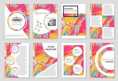 Soyut vektör düzen arka plan set. Sanat tasarım şablonu, liste, ön sayfa, mockup broşür Tema stili, afiş, fikir, kapak, kitapçık, baskı, el ilanı için kitap, boş, kartı, reklam, işareti, sayfa,, a4.