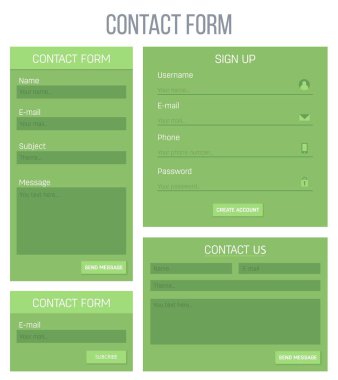 Yaratıcı vektör çizim arka plan üzerinde izole web sitesi kayıt veya giriş iletişim formu. Kullanıcı arabirimi ve Ux sanat tasarım. Soyut kavram grafik şablonları ve karalamalar Web siteleri öğesi için