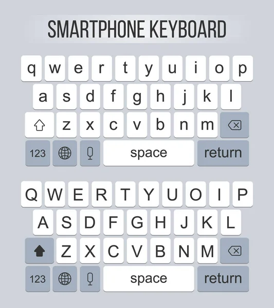 Креативна Векторна Ілюстрація Сучасної Клавіатури Мобільних Телефонів Кнопок Алфавіту Ізольовані — стоковий вектор