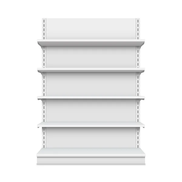 Creative Vector Illustration Empty Store Shelves Isolated Background Retail Shelf — Stock Vector