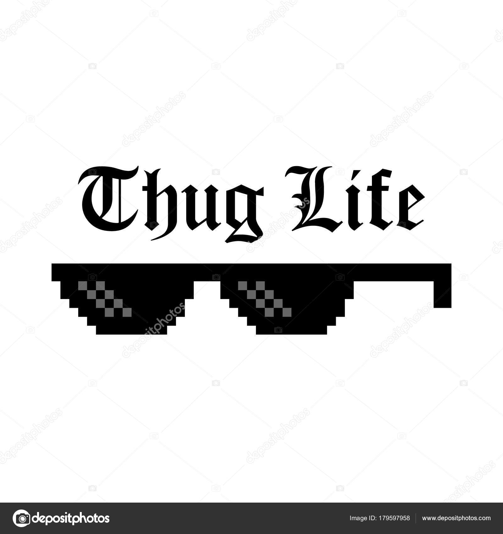 Creative vector illustration of pixel glasses of thug life ...