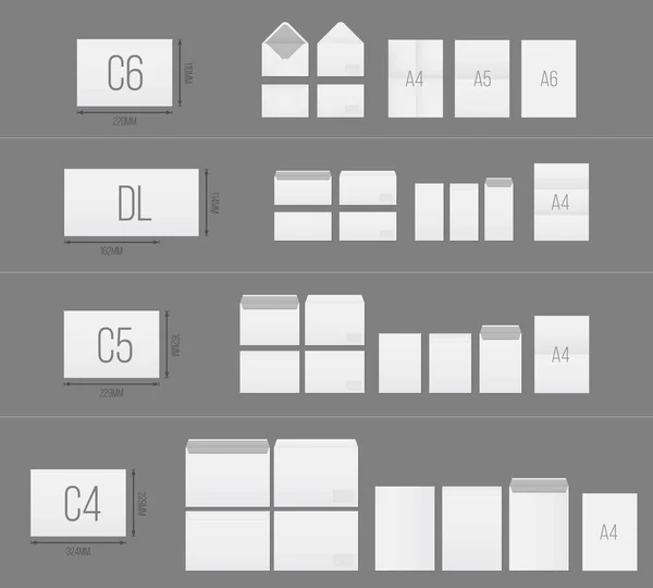 Weiße leere Papierumschläge — Stockvektor
