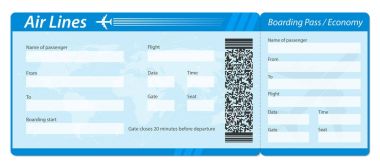 havayolu boarding pass Bilet 