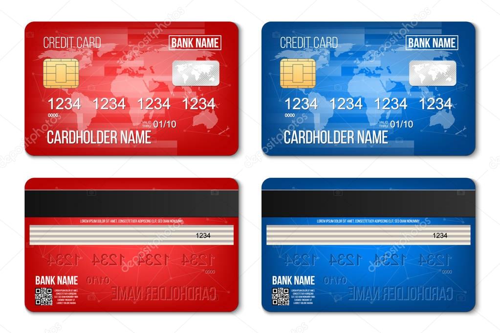 bank plastic credit card set