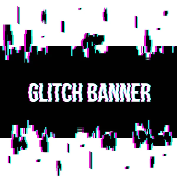 Ilustrasi vektor kreatif dari banner bergaya glitch terdistorsi yang diisolasi pada latar transparan. Untuk desain templat seni, daftar, halaman, blank, mockup, booklet, print, book, card, ad, sheet a4 . - Stok Vektor