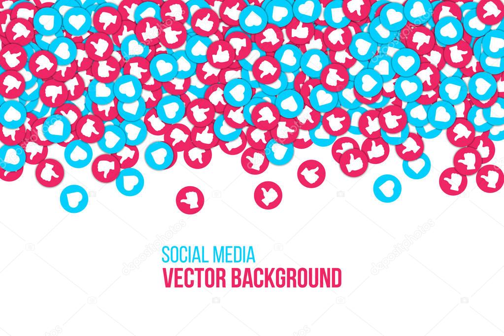 Creative vector illustration of social network icons isolated on transparent background. Art design like, heart. Abstract concept graphic for web, internet, app, marketing, SMM, CEO, business element