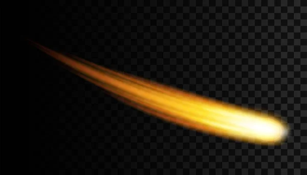 Illustrazione creativa vettoriale di meteorite cosmico volante, planetoide, cometa, palla di fuoco isolata su sfondo trasparente. Fire ball art design. Catastrofe dell'Armageddon. Elemento grafico astratto del concetto — Vettoriale Stock
