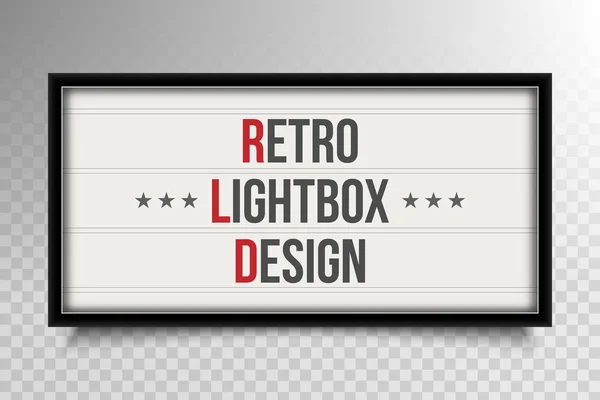 Creative vector illustration of glowing cinema signboard, retro lightbox isolated on transparent background. Art design light vintage billboard banner template. Abstract cinema, theatre element — Stock Vector