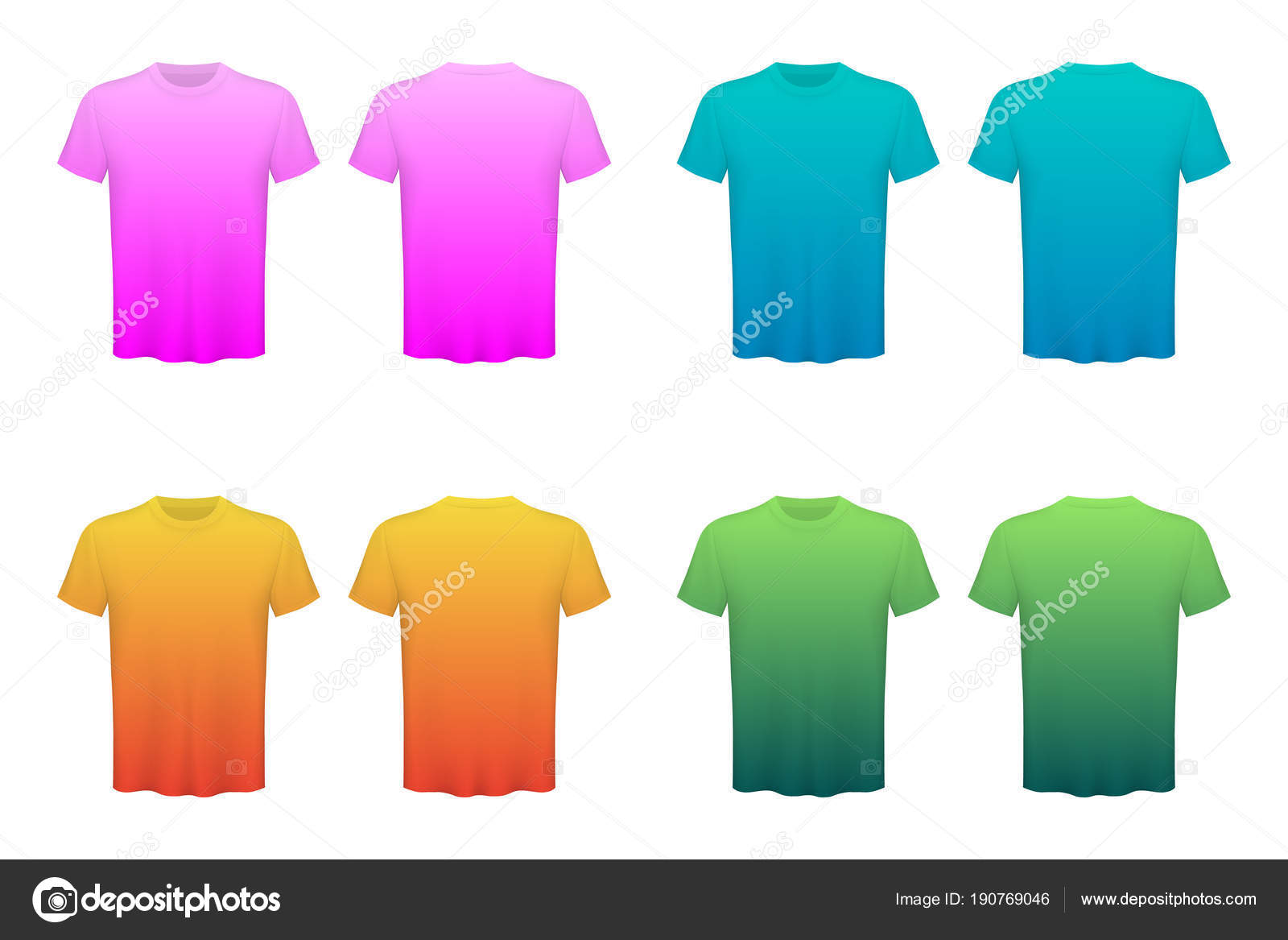 Creative vector illustration of colored T-shirts Set isolated on ...