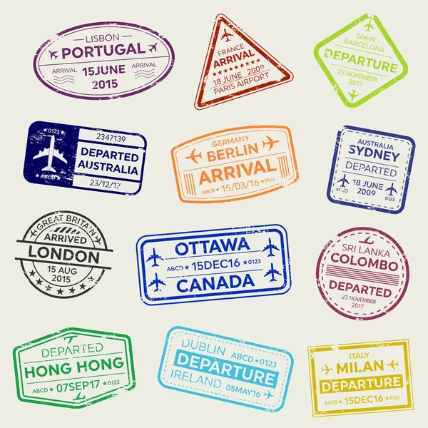 Entry Visa Stamp Vector Art Stock Images Depositphotos