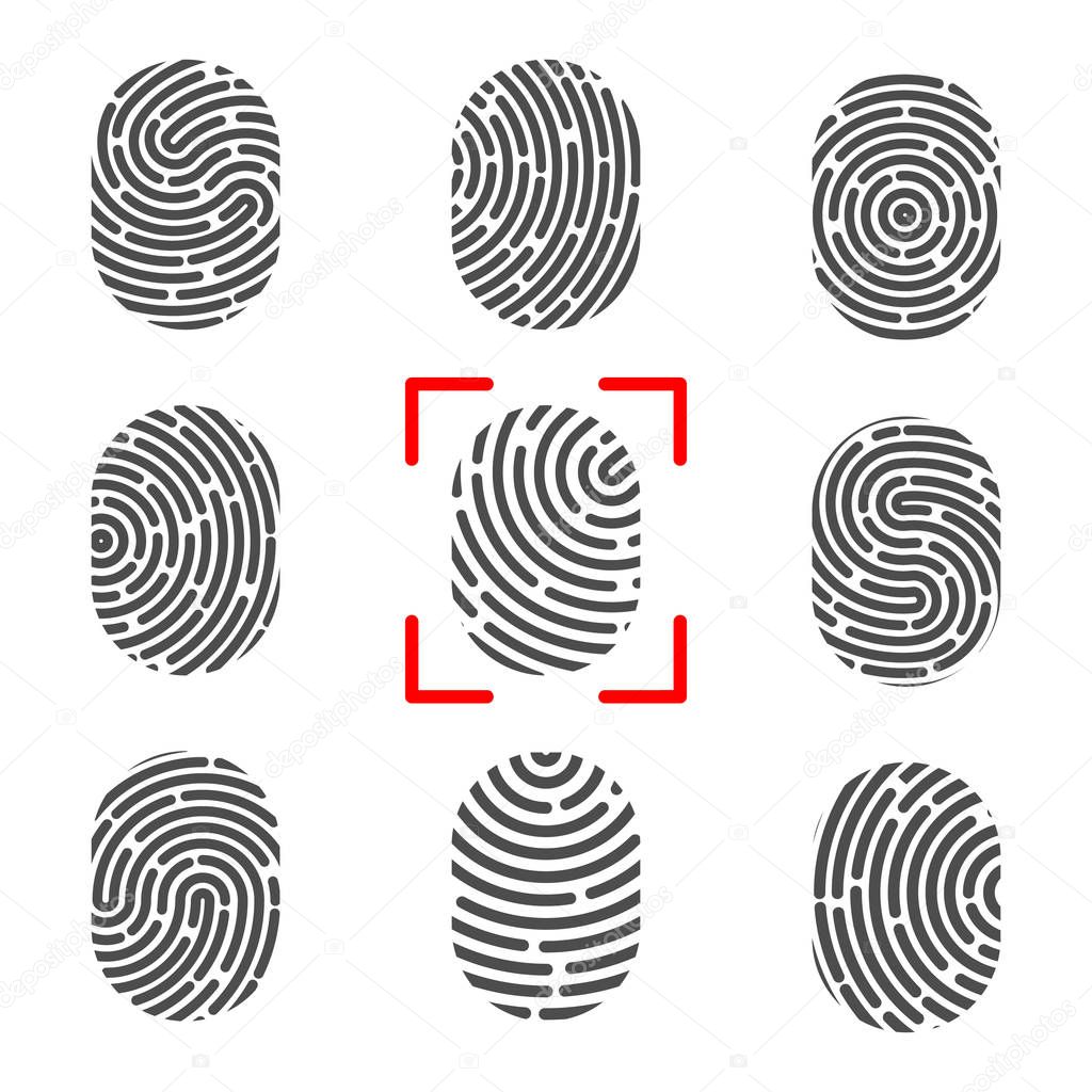 Creative vector illustration of fingerprint. Art design finger print. Security crime sign. Abstract concept graphic element. Thumbprint id