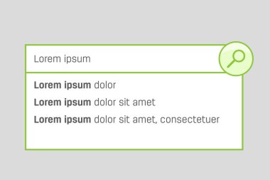 Arama kutuları düğme çubuğu yaratıcı vektör Illustration. Arka plan üzerinde izole UI ve Ux arayüzü şablonu. Web sitesi sanat tasarımı. Soyut kavram grafik öğesi.