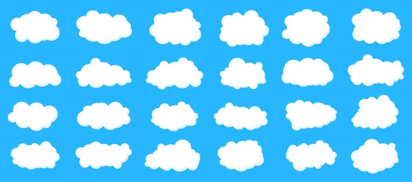 Ilustración vectorial creativa de nubes de cielo esponjosas aisladas sobre fondo. Conjunto de diseño artístico. Concepto abstracto elemento gráfico — Archivo Imágenes Vectoriales