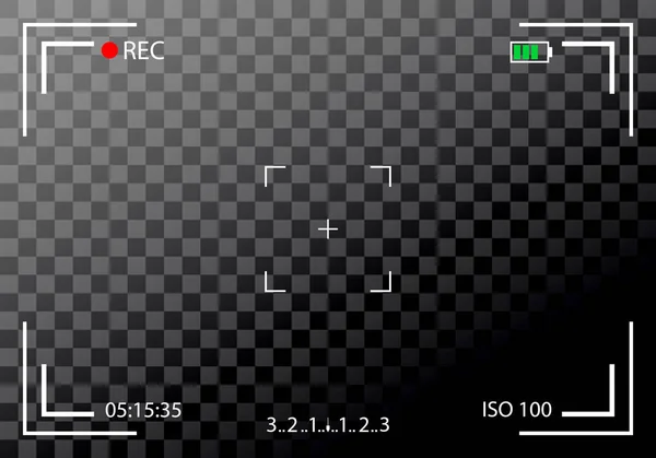 Креативная векторная иллюстрация видоискателя камеры, изолированного на заднем плане. Арт-дизайн - меньше, DSLR. Цифровой фокус Абстрактная концепция графического элемента экрана фоторамки. Настройки экспозиции — стоковый вектор