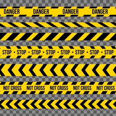 Siyah ve sarı polis yaratıcı vektör çizim sınır şerit. Tehlike uyarı sorunsuz teyp kümesi. Sanat Tasarım çizgisini suç yerleştirir. Soyut kavram grafik öğesi. İnşaat işareti.