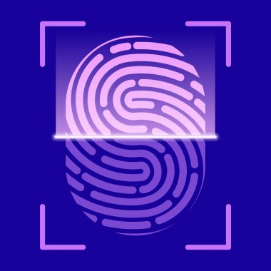 Parmak izi yaratıcı vektör Illustration. Sanat Tasarım parmak baskı. Güvenlik suç işareti. Soyut kavram grafik öğesi. Parmak izi kimliği