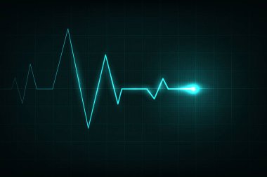 Arka planda kalp çizgisi kardiyogramının yaratıcı çizimi izole edildi. Sanat tasarımı, sağlık, kalp atışı nabzı. Soyut konsept grafik ögesi