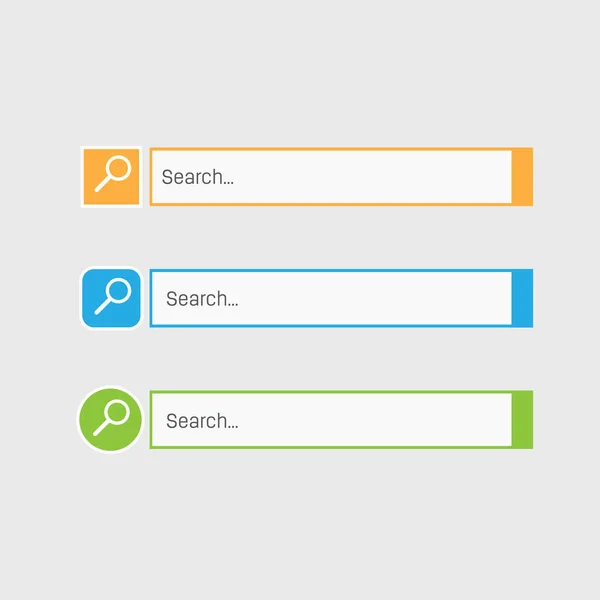 Ilustración vectorial creativa de botones de cajas de barra de búsqueda. Plantilla de interfaz UI y UX aislada en segundo plano. Diseño de arte del sitio web. Concepto abstracto elemento gráfico . — Archivo Imágenes Vectoriales