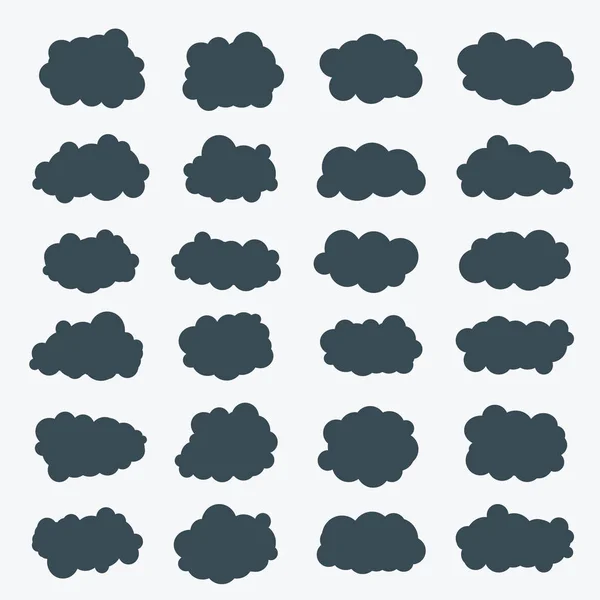 Illustrazione vettoriale creativa di soffici nuvole di cielo isolate su sfondo. Set di design artistico. Elemento grafico astratto del concetto — Vettoriale Stock