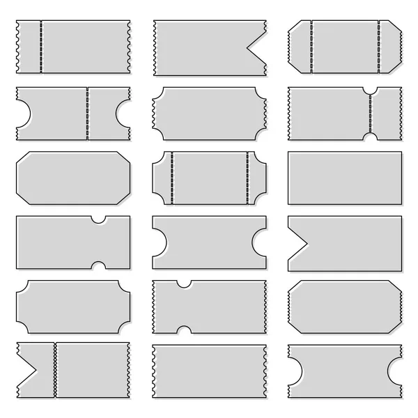 Ilustração Vetorial Criativa Formas Branco Tickets Isolados Segundo Plano Modelos — Fotografia de Stock