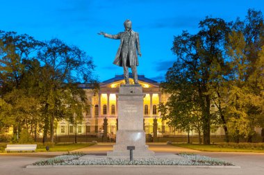 Büyük Rus şair Alexander Pushkin Ploshcha üzerinde anıt