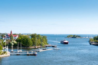 Helsinki yakınındaki Baltık Denizi'ndeki adalar Adaları. Finl