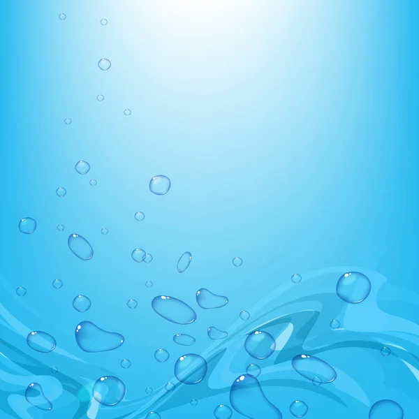 Abstracto azul una gota de fondo de agua — Vector de stock