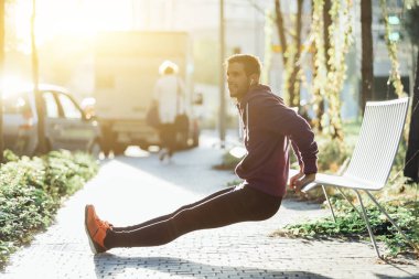 bazı tricep dips bir banka işi runner