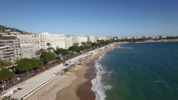 Frankrijk, Côte d'Azur, luchtfoto van Cannes — Stockvideo
