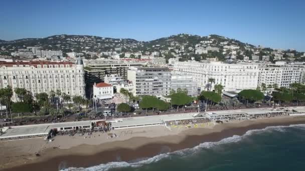 Francja, Lazurowe Wybrzeże, widok z lotu ptaka z Cannes — Wideo stockowe