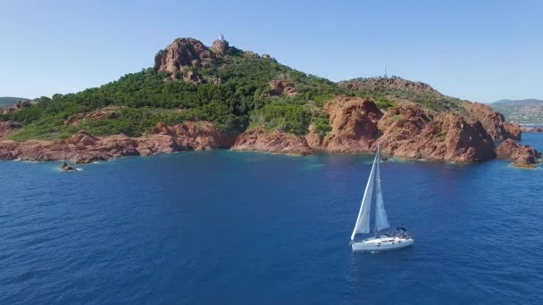 Franţa, Var, Saint Tropez, Aerial view the citadel — Videoclip de stoc