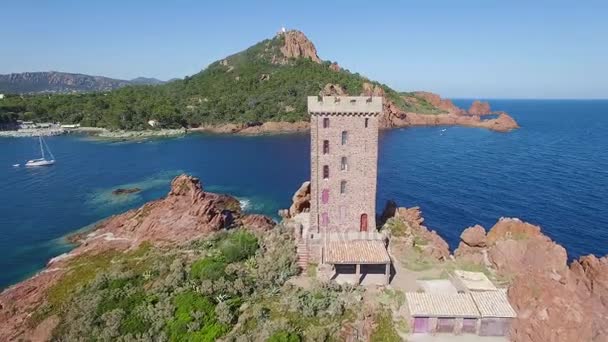 Frankreich, cote d 'azur, var, Luftaufnahme von Cap Esterel — Stockvideo