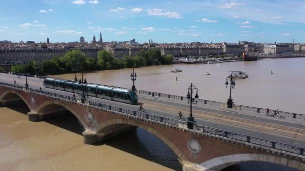 Bordeaux Pont Pierre Stary Kamienny Most Bordeaux Piękny Letni Dzień — Wideo stockowe