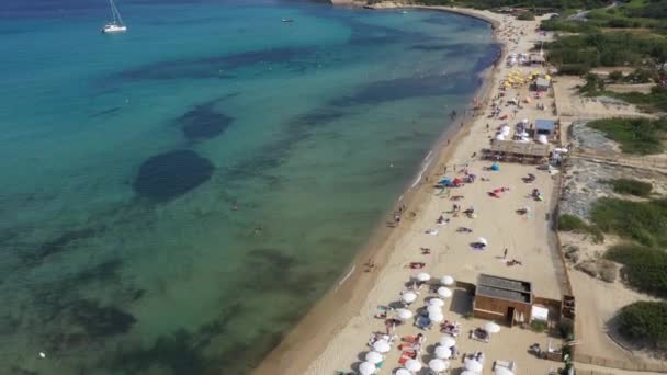 Vista Aérea Praia Pampelonne Famosa Praia Tropez Riviera Francesa — Vídeo de Stock