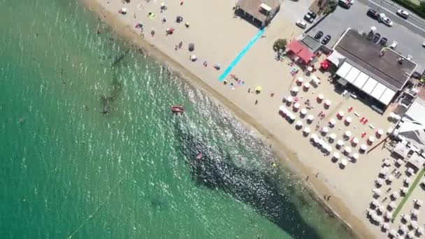 Vista Aérea Playa Nartelle Cerca Sainte Maxime Riviera Francesa — Vídeos de Stock