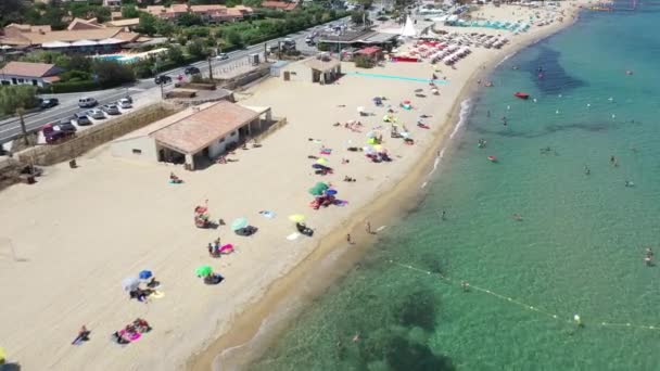 Vue Aérienne Plage Nartelle Près Sainte Maxime Sur Côte Azur — Video