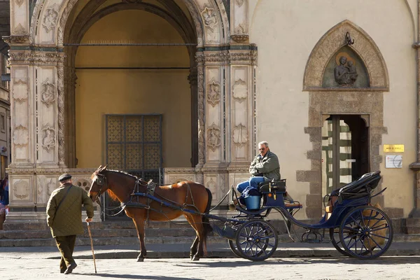 Florenz, Kutsche auf der Straße — Stockfoto
