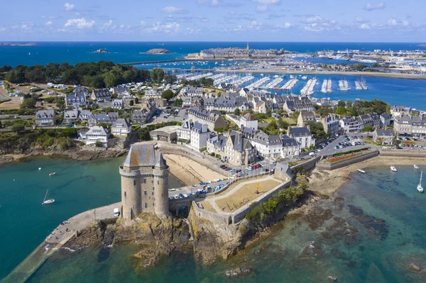 Letecký Pohled Saint Servan Věž Solidor Saint Malo Francouzské Bretani — Stock fotografie