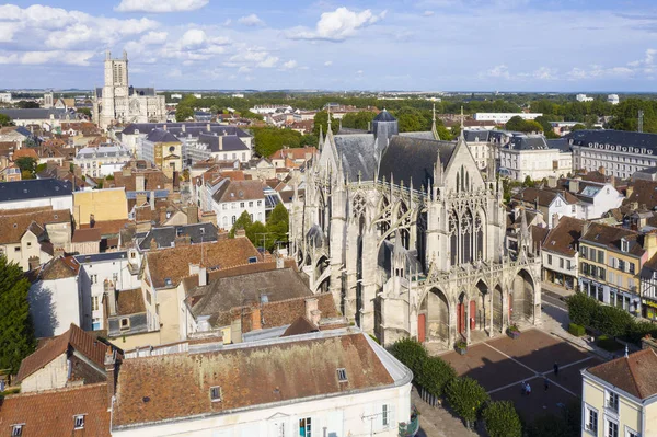 Troyes Kilátás Szent Urbain Bazilikára — Stock Fotó