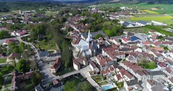 Francia Champagne Ardenne Aube Departamento Vista Aérea Les Riceys Pintoresco — Vídeo de stock