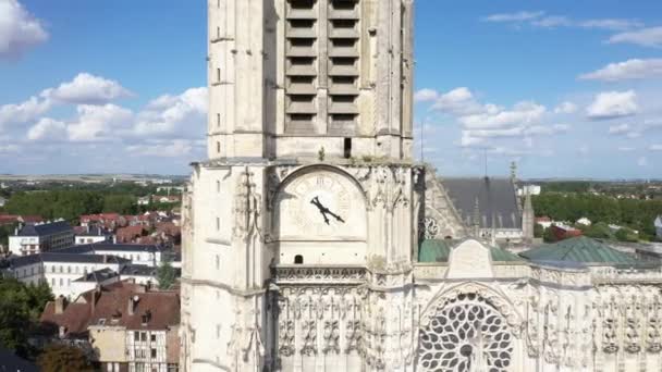 Troyes Vista Aérea Catedral San Pedro San Pablo — Vídeo de stock