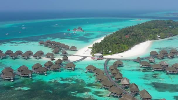 Aerial View Tropical Island Maldives — Stock Video