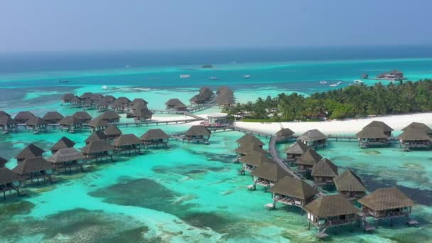 Vue Aérienne Une Île Tropicale Aux Maldives — Video